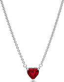 Red Heart Necklace, Timeless Red Heart Jewelry for Women, Elegant Gift