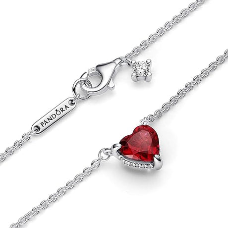 Red Heart Necklace, Timeless Red Heart Jewelry for Women, Elegant Gift