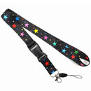 Smooth Sunflower Stars Pattern Black Lanyard