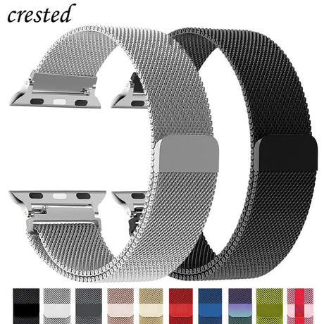 Apple Watch Band Milanese Loop Compatible with Series 9 8 7 6 SE 5 3 Ultra 2 Sizes 38mm 40mm 41mm 42mm 44mm 45mm 49mm Black