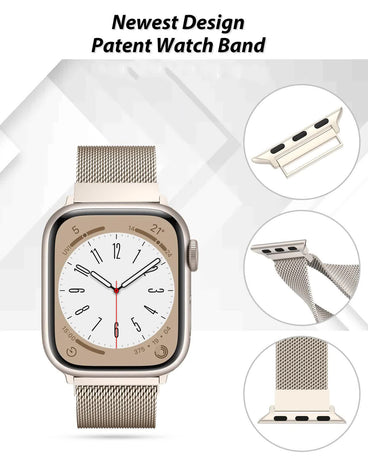 Apple Watch Band Milanese Loop Compatible with Series 9 8 7 6 SE 5 3 Ultra 2 Sizes 38mm 40mm 41mm 42mm 44mm 45mm 49mm Black