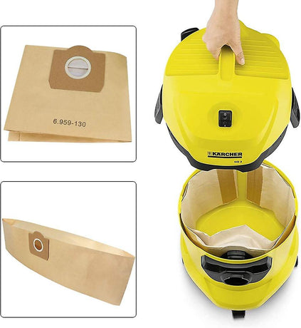 Karcher 6.959-130.0 Vacuum Cleaner Bags 10-Pack Compatible with Karcher A 2201 2204 2504