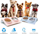 Stainless Steel Cat Bowl Set Non-Slip Double Cat Food Bowls