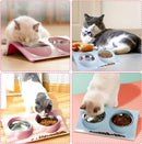 Stainless Steel Cat Bowl Set Non-Slip Double Cat Food Bowls