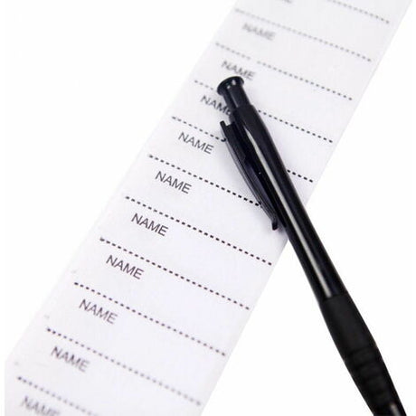Fonepro School Name Labels 200 pcs Iron-On Woven Name Labels for School White Write-On Labels