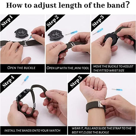 Compatible with Samsung Galaxy Watch 4 5 6 Pro Classic 20mm Strap Black Nylon Band 40mm 43mm 44mm 45mm 47mm