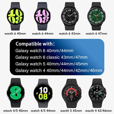 Compatible with Samsung Galaxy Watch 4 5 6 Pro Classic 20mm Strap Black Nylon Band 40mm 43mm 44mm 45mm 47mm