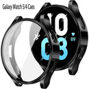 Samsung Galaxy Watch 4 5 6 Screen Protector Case 40mm 44mm with Silicone TPU Bumper Black Compatible with Galaxy Watch6 44mm