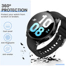 Samsung Galaxy Watch 4 5 6 Screen Protector Case 40mm 44mm with Silicone TPU Bumper Black Compatible with Galaxy Watch6 44mm