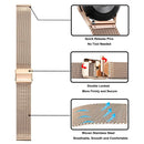 Mesh Loop Stainless Steel Strap Bling Case Gold Set Compatible with Samsung Galaxy Watch 4 5 6 40mm 44mm