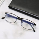 Blue Light Blocking Glasses for Men Women Ready-made Square Metal Frame Myopia Diopter 0 to -6.0 Anti Blue Light with 3 Pairs