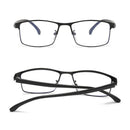 Blue Light Blocking Glasses for Men Women Ready-made Square Metal Frame Myopia Diopter 0 to -6.0 Anti Blue Light with 3 Pairs
