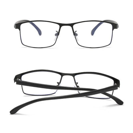 Blue Light Blocking Glasses for Men Women Ready-made Square Metal Frame Myopia Diopter 0 to -6.0 Anti Blue Light with 3 Pairs
