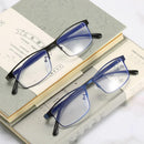 Blue Light Blocking Glasses for Men Women Ready-made Square Metal Frame Myopia Diopter 0 to -6.0 Anti Blue Light with 3 Pairs