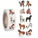 Cartoon Animal Roll Stickers 500pcs Self-Adhesive Waterproof Paper, Bee Horse Dog Chicken Frog Unicorn, for Notebooks Compatible with Hefe