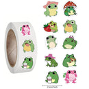 Cartoon Animal Roll Stickers 500pcs Self-Adhesive Waterproof Paper, Bee Horse Dog Chicken Frog Unicorn, for Notebooks Compatible with Hefe