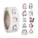 Cartoon Animal Roll Stickers 500pcs Self-Adhesive Waterproof Paper, Bee Horse Dog Chicken Frog Unicorn, for Notebooks Compatible with Hefe