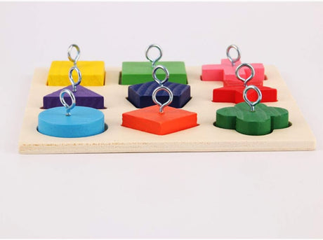 Wooden Bird Puzzle Toy for Parrots Compatible with Educational Bird Feeder Chew Toys