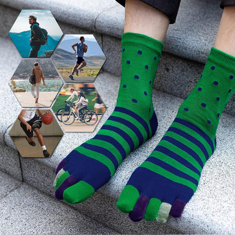 Men's Sports Five Finger Socks with Split Toe Design
