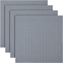 LEGO Compatible Building Base Plates Classic 4 Pack Light Gray 25.5 x 25.5 cm for Children