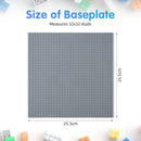 LEGO Compatible Building Base Plates Classic 4 Pack Light Gray 25.5 x 25.5 cm for Children