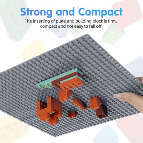 LEGO Compatible Building Base Plates Classic 4 Pack Light Gray 25.5 x 25.5 cm for Children
