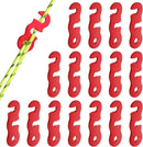 Aluminum Rope Tensioner Adjuster, 16pcs Red, Tent Wind Rope Buckle Compatible with Camping Hiking Backpacking Picnic Outdoor Accessories