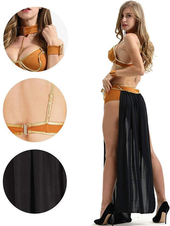 Princess Leia Captive Adult Costume Halloween Cosplay Black M Size Womens Sexy Costume
