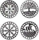 Metallic Viking Wall Art Nordic Compass Decor for Bedroom Living Room