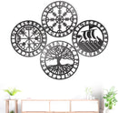 Metallic Viking Wall Art Nordic Compass Decor for Bedroom Living Room