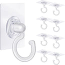 9 pcs Self-Adhesive Heavy Duty Plastic Ceiling Hooks White Compatible with Under Cabinet Hanging Tools
