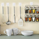 9 pcs Self-Adhesive Heavy Duty Plastic Ceiling Hooks White Compatible with Under Cabinet Hanging Tools