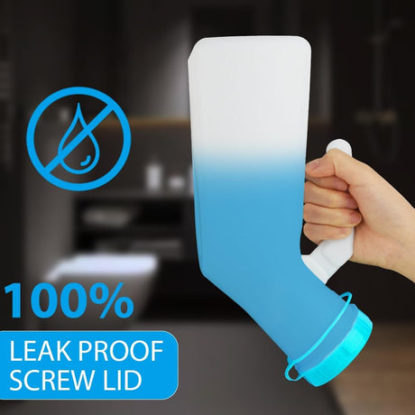 Portable Urinal Bottle for Men 1000ml with Screw Cap Emergency Pee Bottle Blue