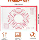 Silicone Rolling Pin 70x50cm Non-Stick Non-Slip Baking Mat for Cakes Pizza Red