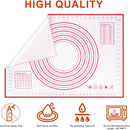 Silicone Rolling Pin 70x50cm Non-Stick Non-Slip Baking Mat for Cakes Pizza Red