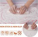 Silicone Rolling Pin 70x50cm Non-Stick Non-Slip Baking Mat for Cakes Pizza Red