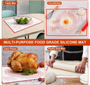 Silicone Rolling Pin 70x50cm Non-Stick Non-Slip Baking Mat for Cakes Pizza Red
