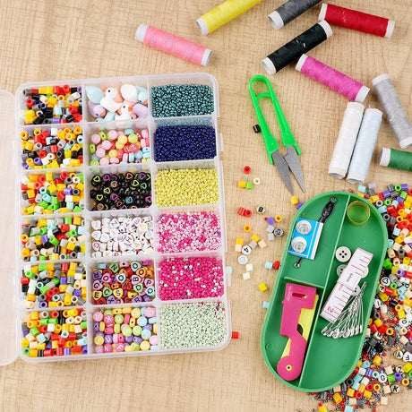 2 Pack Transparent 18-Compartment Adjustable Plastic Storage Box for Snacks Candy Nuts Jewelry with Lids