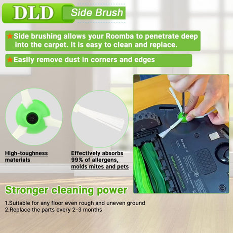 iRobot Roomba Replacement Parts Compatible with E I J Series Multi-Surface Rubber Brush High Performance Filter 1+1