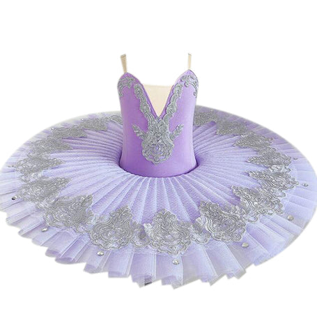 Ballet Tutu Dress Swan Dance Performance Costume for Girls Purple 160cm