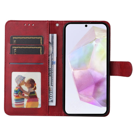Samsung A56 5G Wallet Case Red PU Leather Compatible with Samsung