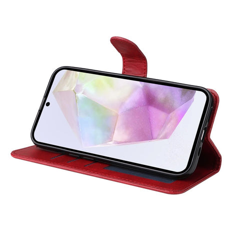 Samsung A56 5G Wallet Case Red PU Leather Compatible with Samsung