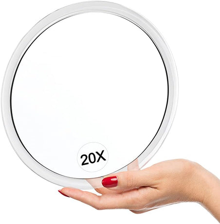 20x Magnifying Mirror with Suction Cups 16.2 cm Round 20-Pack