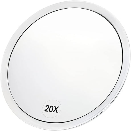 20x Magnifying Mirror with Suction Cups 16.2 cm Round 20-Pack