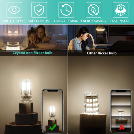 G9 LED Bulbs 1.5W Equivalent to 20W Halogen, 4000K Natural White Light, Non-Dimmable Mini Bulbs, 6-Pack Compatible with MGF