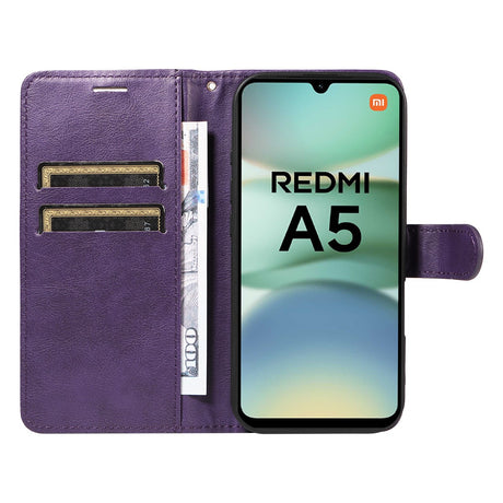 Xiaomi Redmi A5 4G PU Leather Wallet Case Compatible with Xiaomi More Colors MGF Purple
