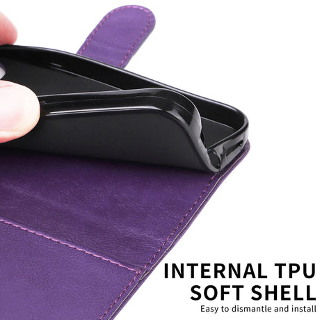 Xiaomi Redmi A5 4G PU Leather Wallet Case Compatible with Xiaomi More Colors MGF Purple