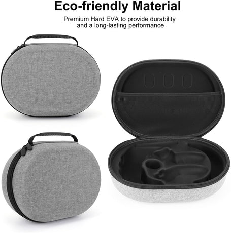 Meta Quest 3 Headset Shockproof Carrying Case Hard Case with Divider and Mesh Pocket Portable Storage Repo Resistant