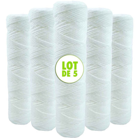 9 3/4 Inch 20 Micron Anti-Sediment Water Filter Cartridges 5-Pack Compatible with 10 Inch Filter_MGF