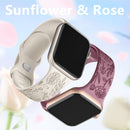 Apple Watch 41mm Silicone Watch Strap Small Rose Embossed Compatible with iWatch S9 876SE Rose Blue Grey 38/40/41mm